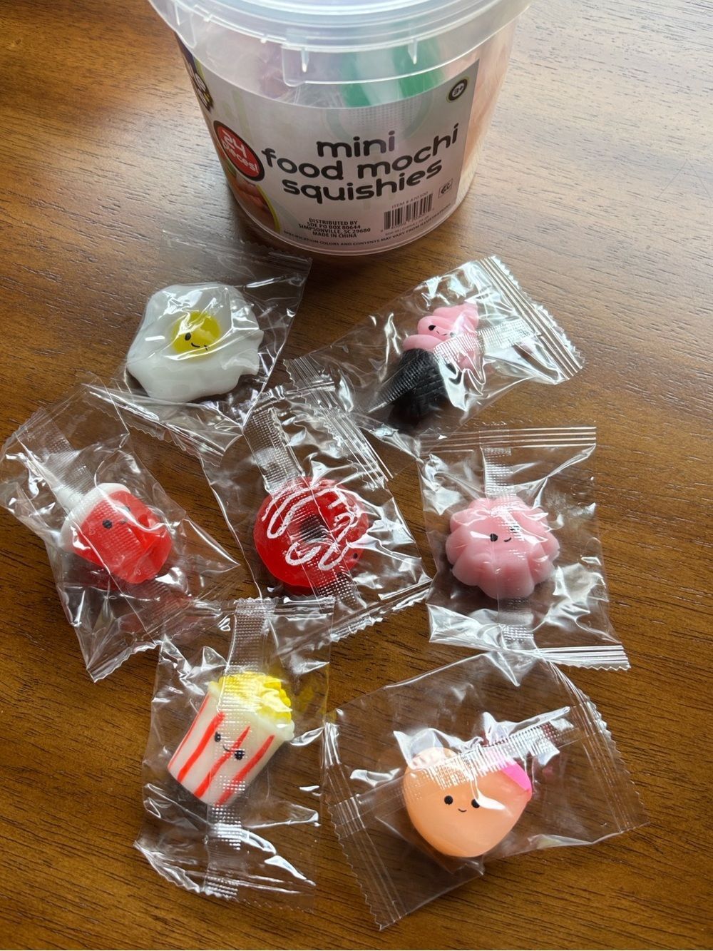 Mini Food Mochi Squishies - Assorted Pink, Red, White, Yellow, Black Fun Pack